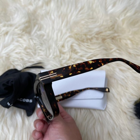 Marc Jacobs Women's Brown Icon Tortoiseshell-effect Sunglasses - Picture 3 of 7